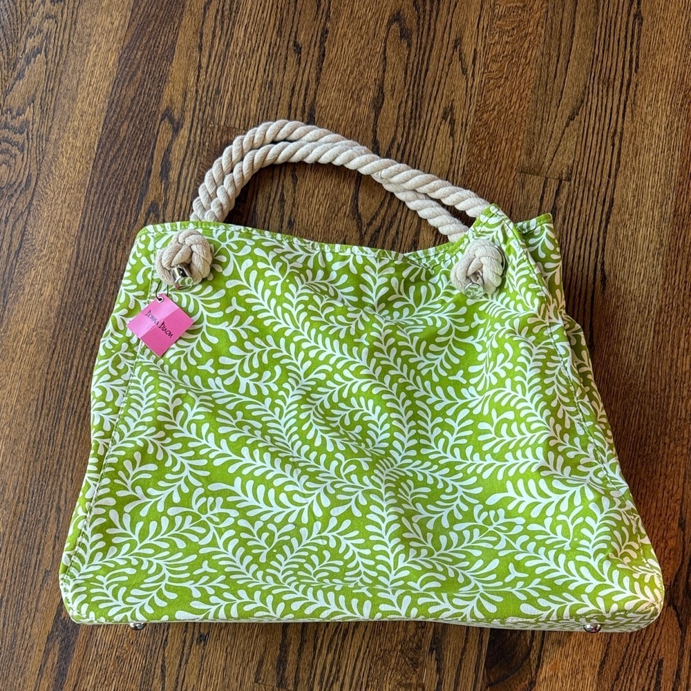 Donna Dixon Women’s Leafy Green Tote with Rope Handles